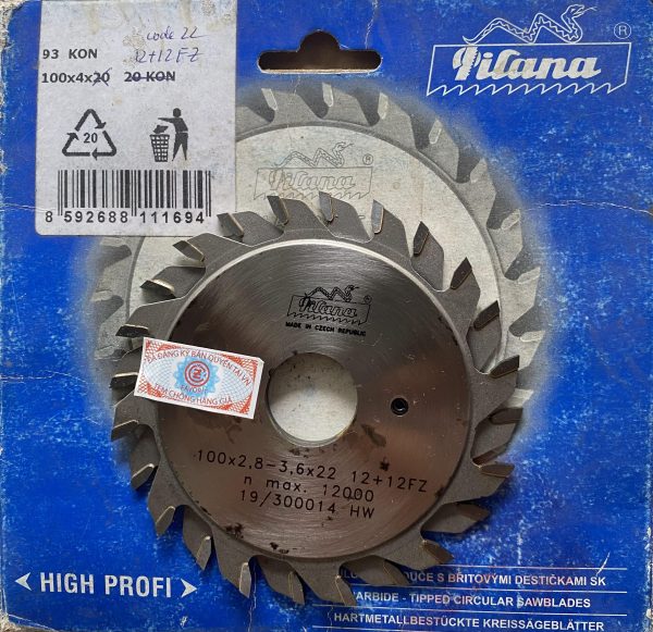 Lưỡi Cưa Hợp Kim PILANA 100x2.8-3.6x22 12+12FZ