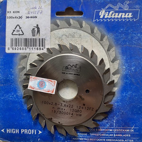 Lưỡi Cưa Hợp Kim PILANA 100x2.8-3.6x22 12+12FZ