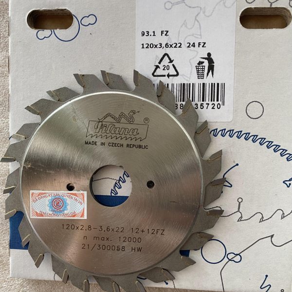 Lưỡi Cưa Hợp Kim PILANA 120x2.8-3.6x22 12+12FZ
